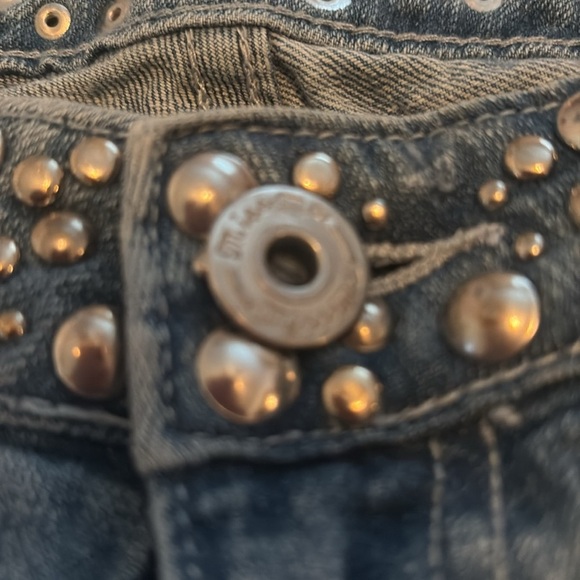 Miss Me Jeans Heavily Embellished Light Wash Distressed Size 30 Waist - Picture 6 of 12